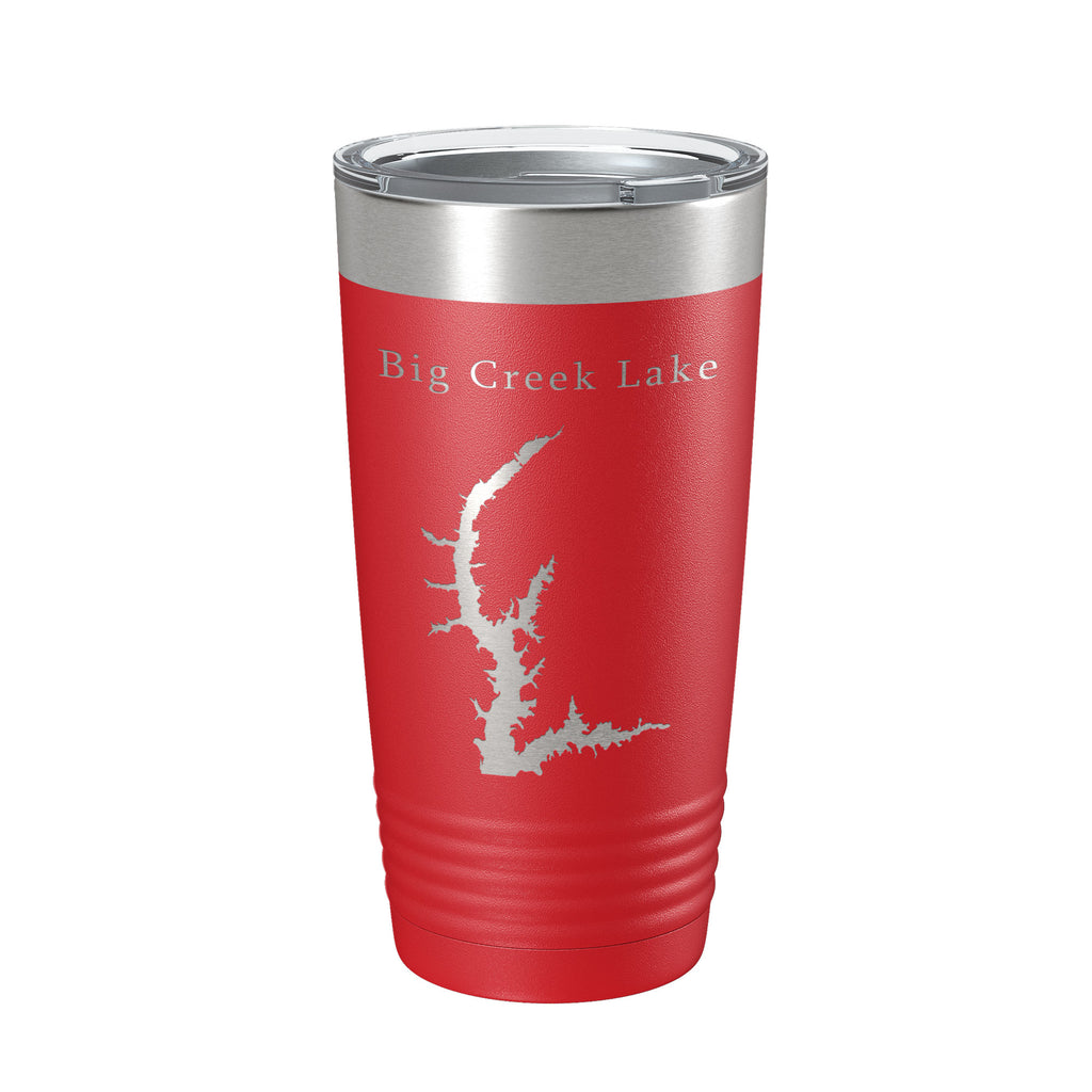 Big Creek Lake Map Tumbler Travel Mug Insulated Laser Engraved Coffee Cup Alabama 20 oz