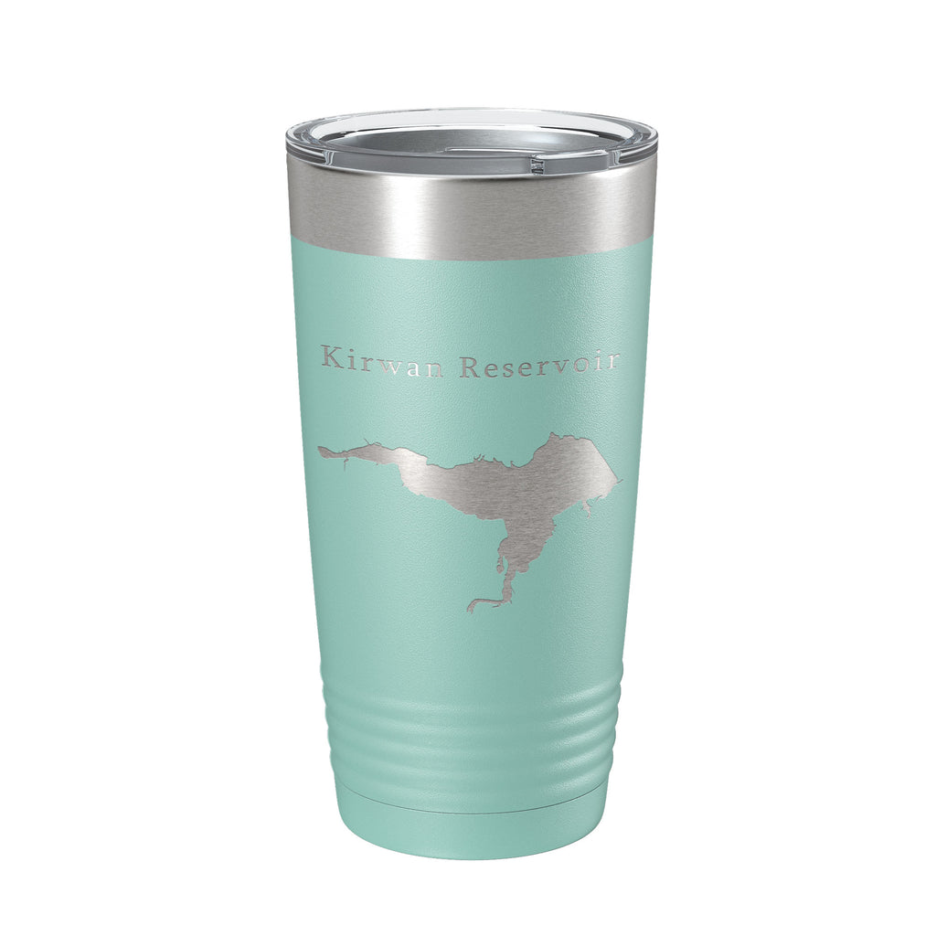 Kirwan Reservoir Tumbler Lake Map Travel Mug Insulated Laser Engraved Coffee Cup Kansas 20 oz