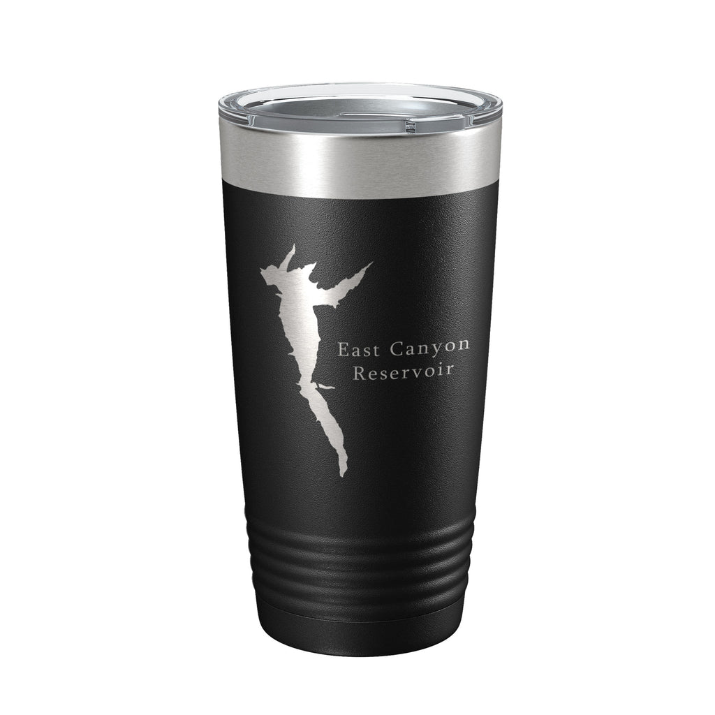 East Canyon Reservoir Tumbler Lake Map Travel Mug Insulated Laser Engraved Coffee Cup Utah 20 oz