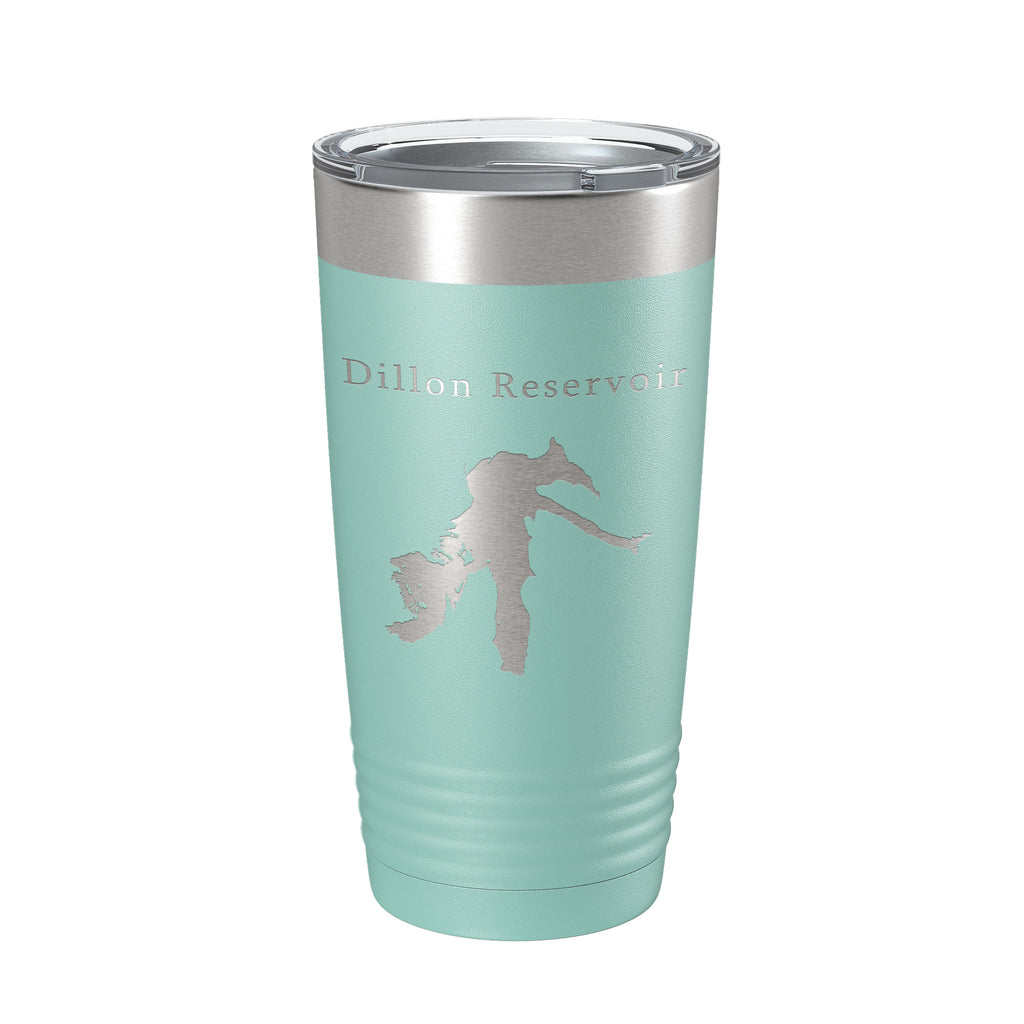 Dillon Reservoir Tumbler Lake Map Travel Mug Insulated Laser Engraved Coffee Cup Colorado 20 oz