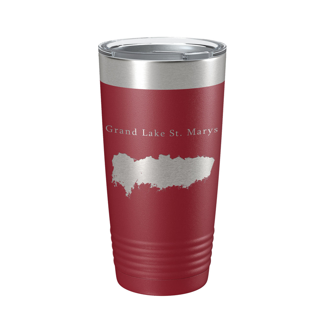 Grand Lake St. Marys Map Tumbler Travel Mug Insulated Laser Engraved Coffee Cup Ohio 20 oz