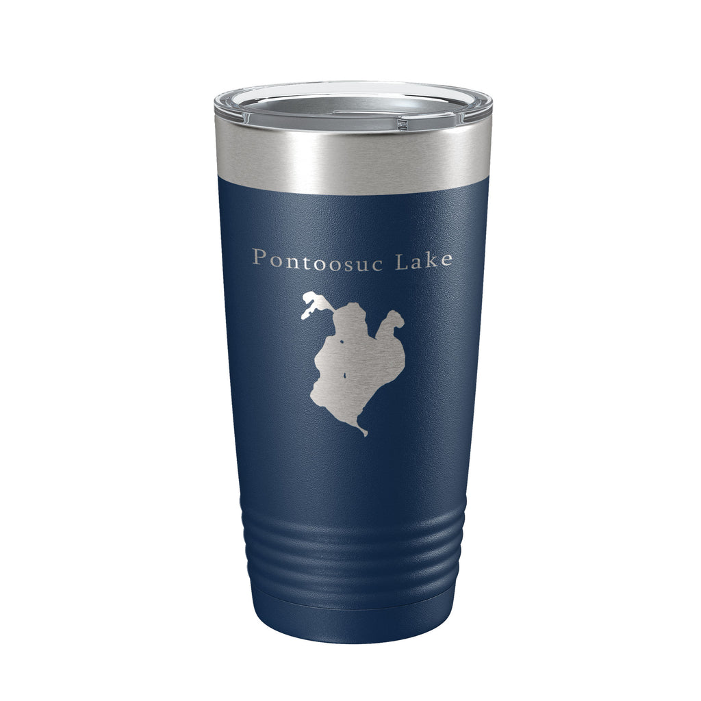 Pontoosuc Lake Map Tumbler Travel Mug Insulated Laser Engraved Coffee Cup Massachusetts 20 oz