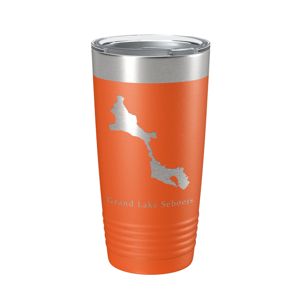 Grand Lake Seboeis Map Tumbler Travel Mug Insulated Laser Engraved Coffee Cup Maine 20 oz