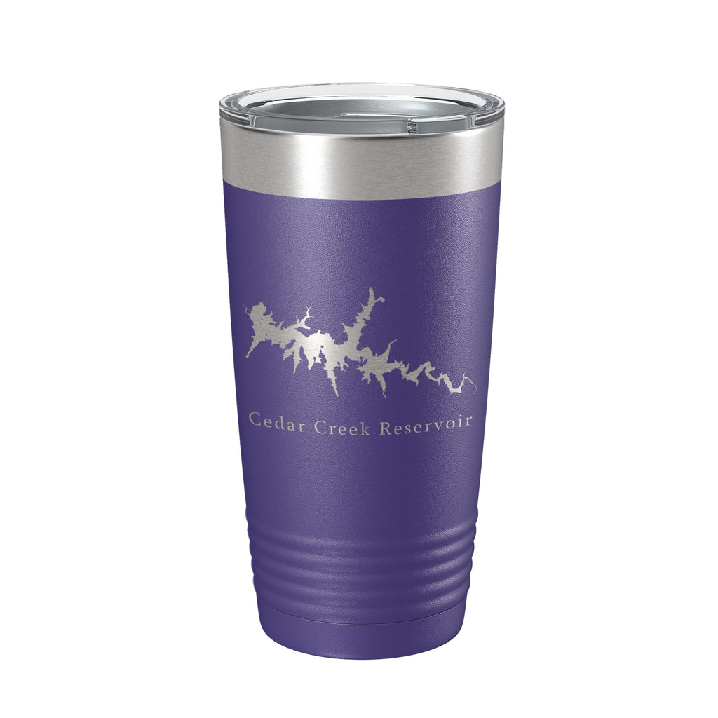 Cedar Creek Reservoir Tumbler Lake Map Travel Mug Insulated Laser Engraved Coffee Cup Alabama 20 oz