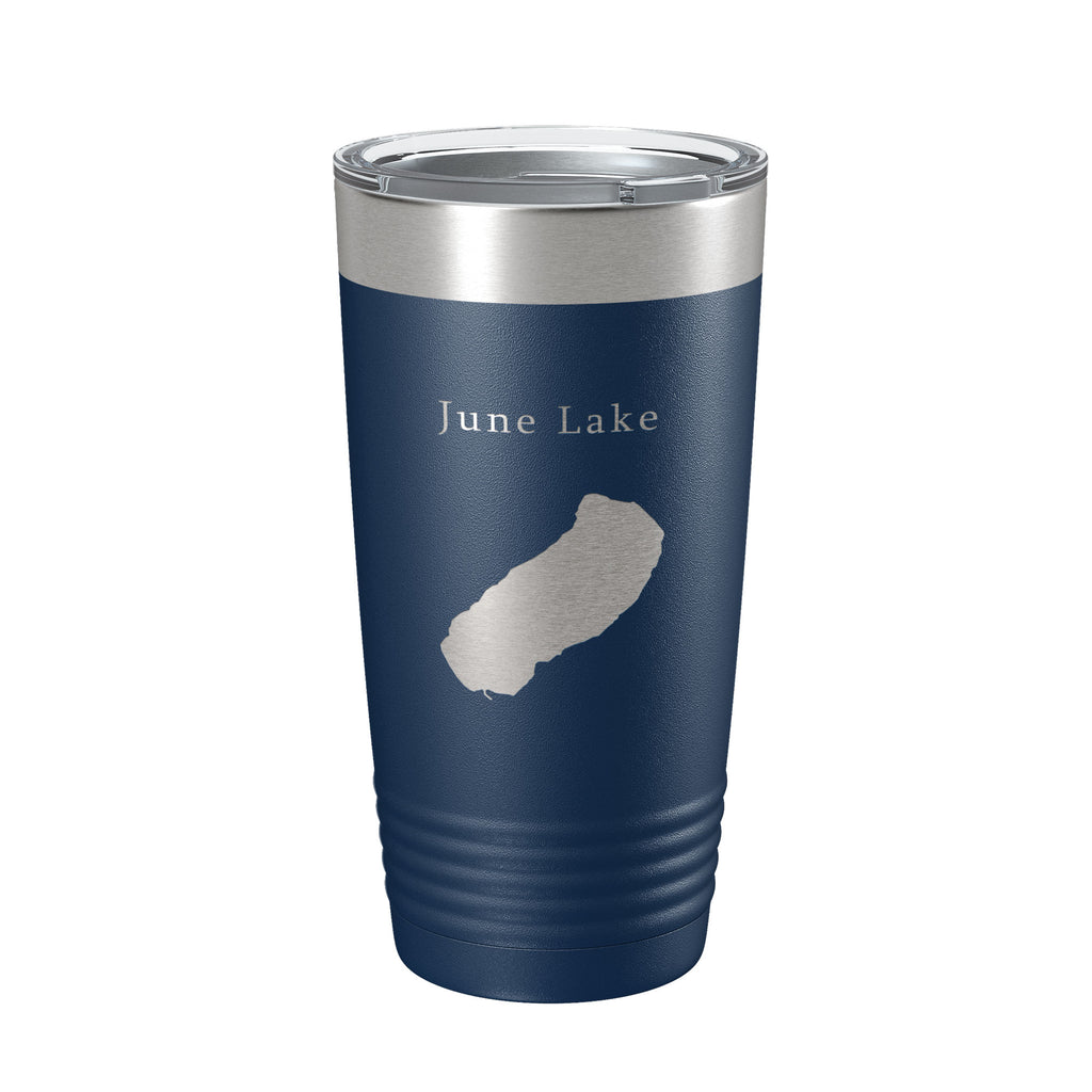 June Lake Map Tumbler Travel Mug Insulated Laser Engraved Coffee Cup California 20 oz