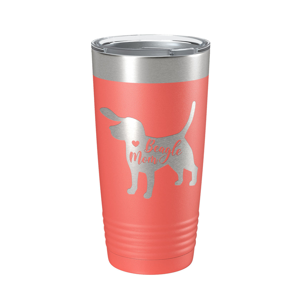 Beagle Mom Tumbler Dog Travel Mug Gift Insulated Laser Engraved Coffee Cup 20 oz