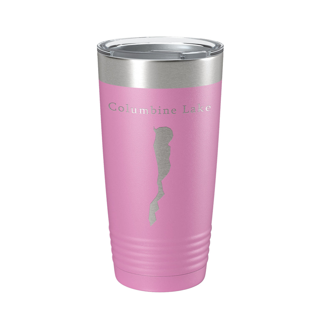 Columbine Lake Purgatory Map Tumbler Travel Mug Insulated Laser Engraved Coffee Cup Colorado 20 oz