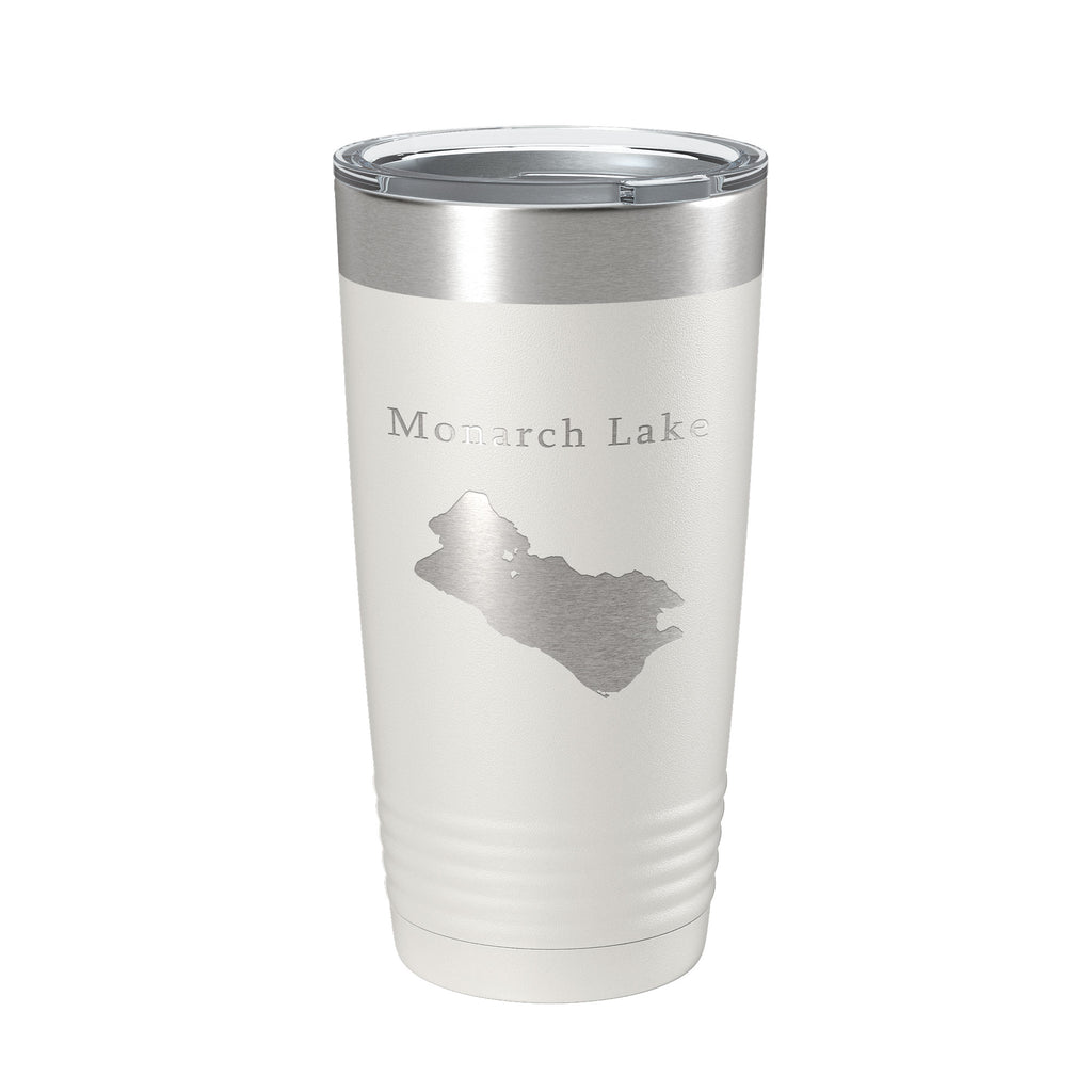 Monarch Lake Map Tumbler Travel Mug Insulated Laser Engraved Coffee Cup Colorado 20 oz