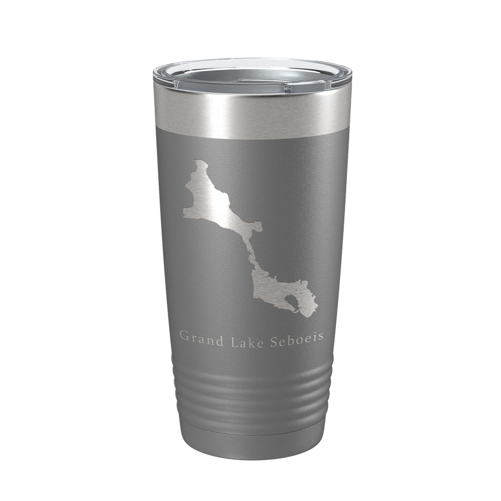 Grand Lake Seboeis Map Tumbler Travel Mug Insulated Laser Engraved Coffee Cup Maine 20 oz