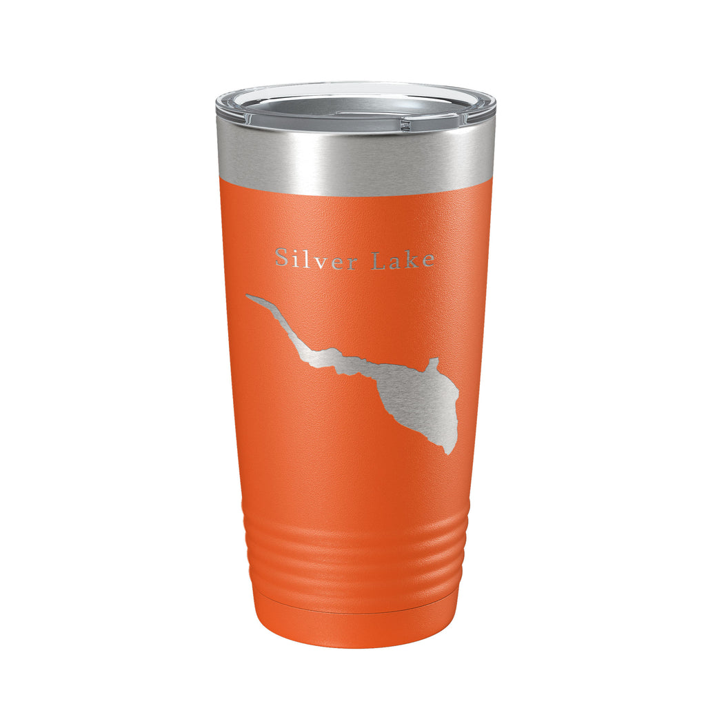 Silver Lake Map Tumbler Travel Mug Insulated Laser Engraved Coffee Cup Delaware 20 oz