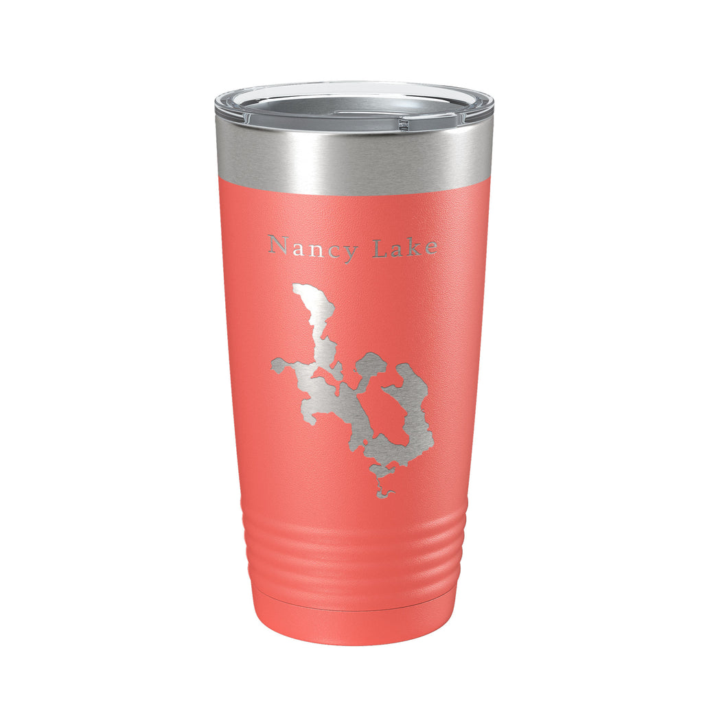 Nancy Lake Map Tumbler Travel Mug Insulated Laser Engraved Coffee Cup Alaska 20 oz