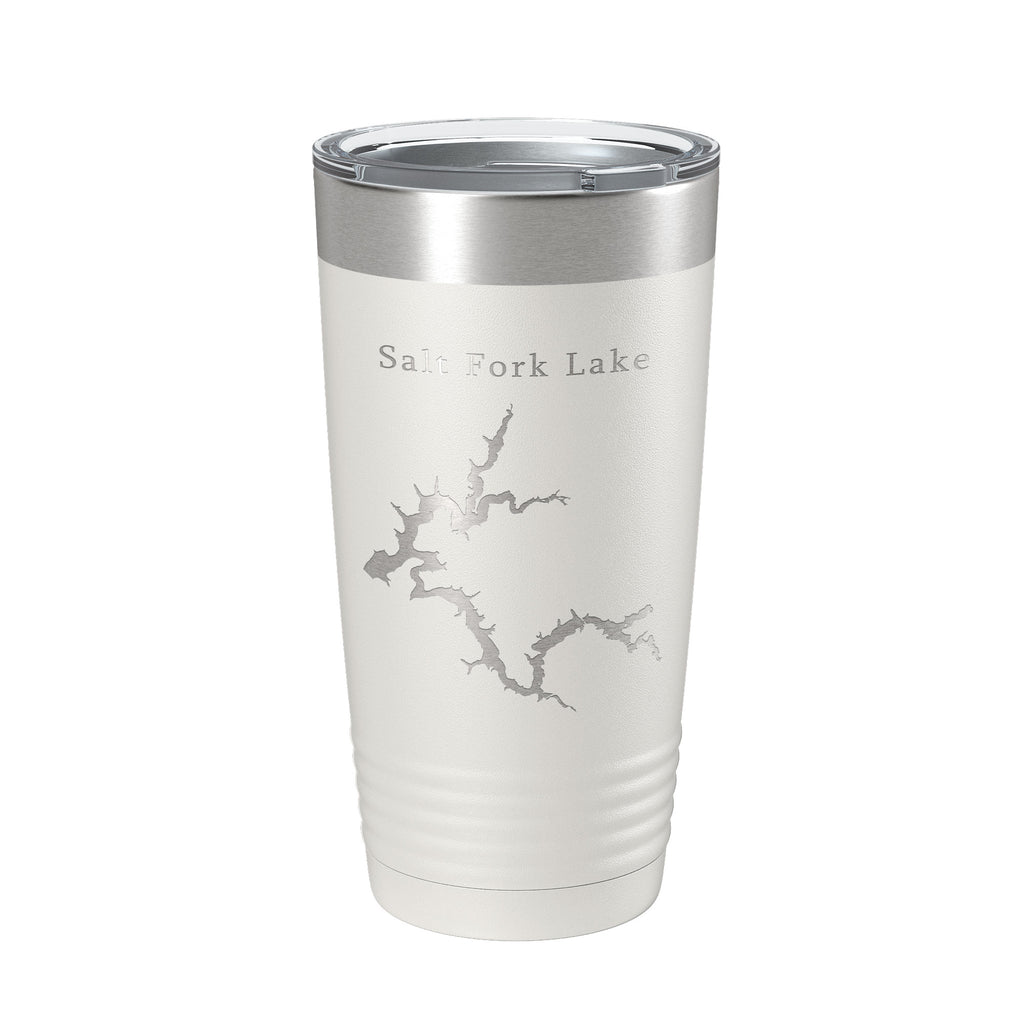 Salt Fork Lake Map Tumbler Travel Mug Insulated Laser Engraved Coffee Cup Ohio 20 oz