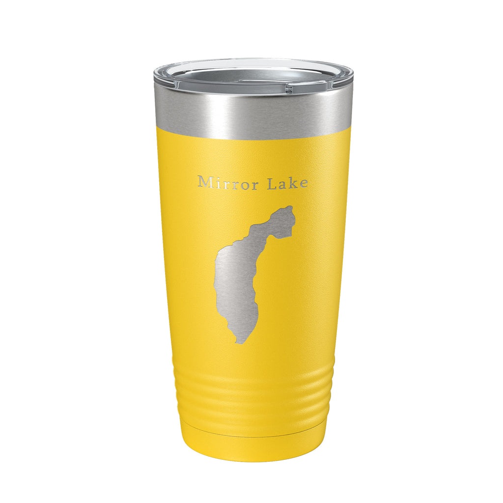 Mirror Lake Map Tumbler Travel Mug Insulated Laser Engraved Coffee Cup New York 20 oz