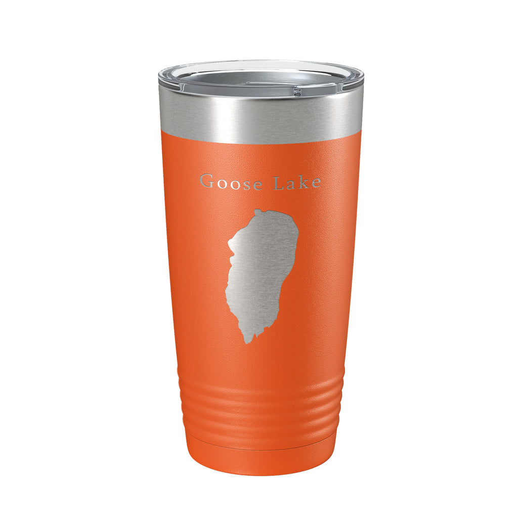 Goose Lake Map Tumbler Travel Mug Insulated Laser Engraved Coffee Cup California Oregon 20 oz