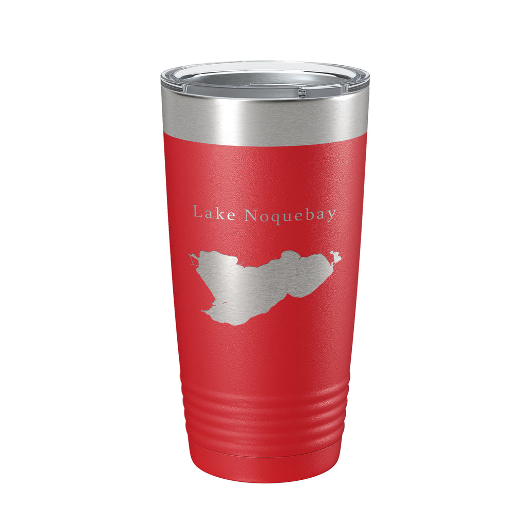 Lake Noquebay Map Tumbler Travel Mug Insulated Laser Engraved Coffee Cup Wisconsin 20 oz