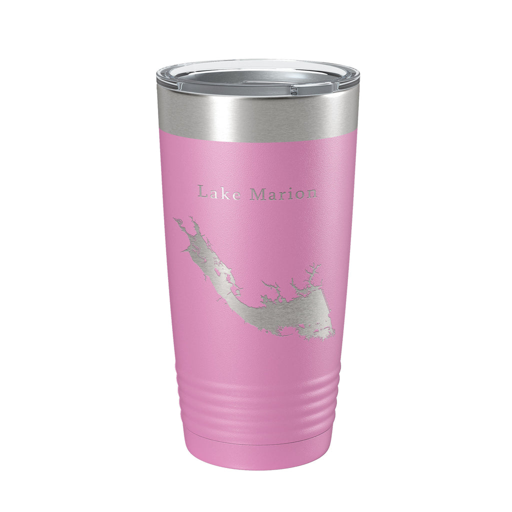 Lake Marion Map Tumbler Travel Mug Insulated Laser Engraved Coffee Cup South Carolina 20 oz