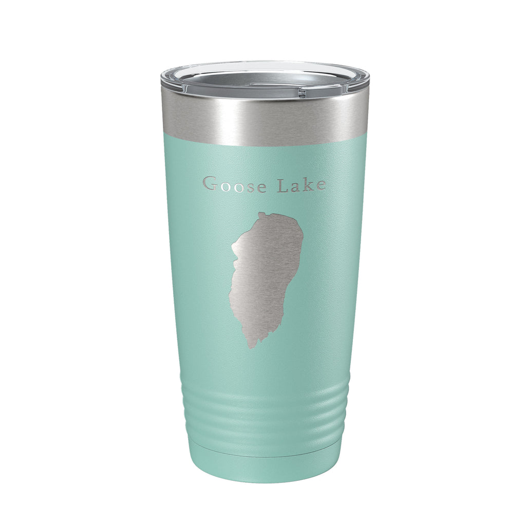 Goose Lake Map Tumbler Travel Mug Insulated Laser Engraved Coffee Cup California Oregon 20 oz