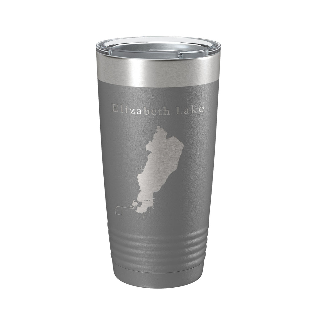 Elizabeth Lake Map Tumbler Travel Mug Insulated Laser Engraved Coffee Cup Illinois Wisconsin 20 oz