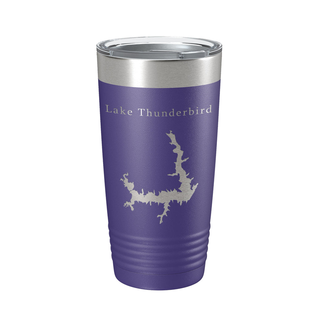 Lake Thunderbird Map Tumbler Travel Mug Insulated Laser Engraved Coffee Cup Oklahoma 20 oz