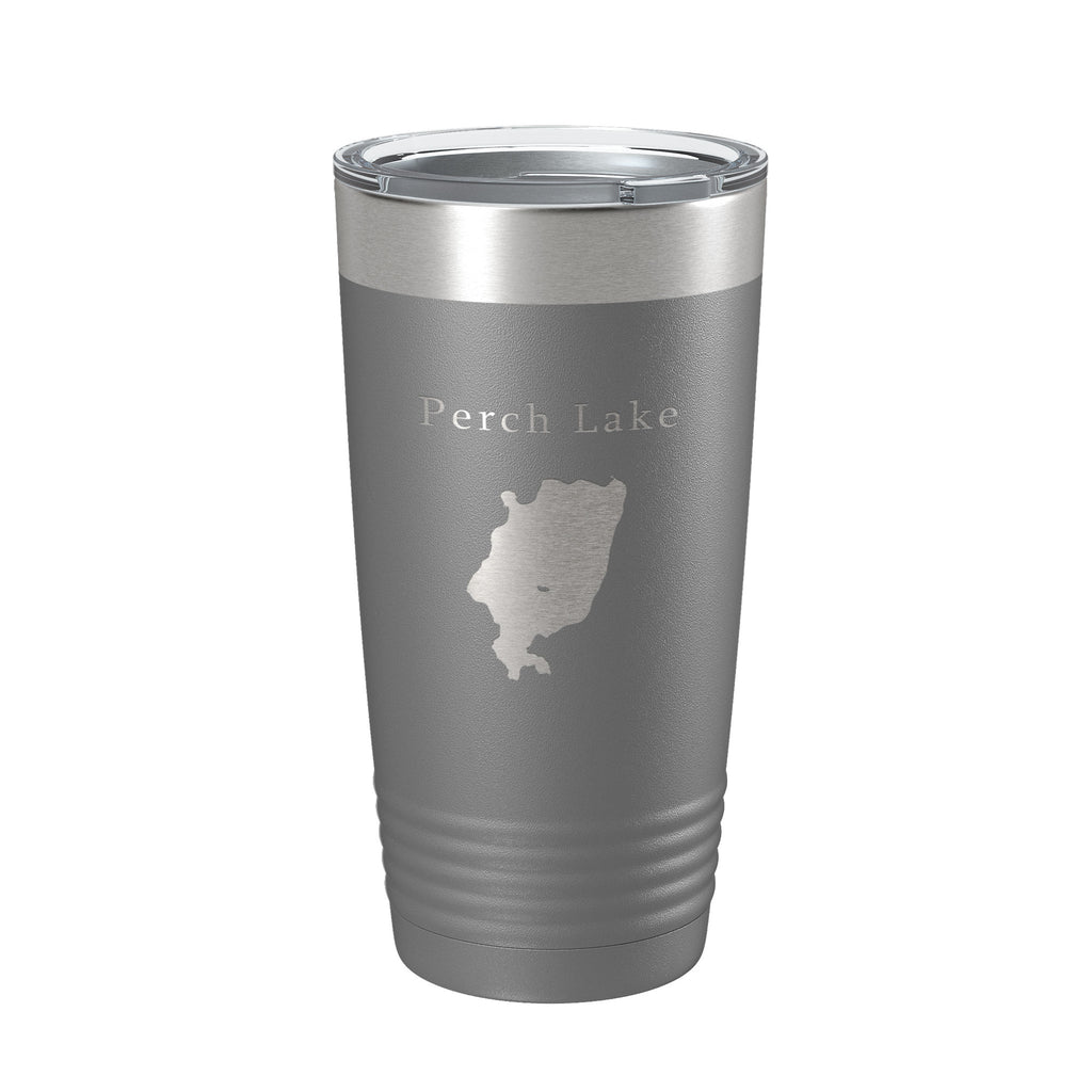 Perch Lake Map Tumbler Travel Mug Insulated Laser Engraved Coffee Cup Michigan 20 oz