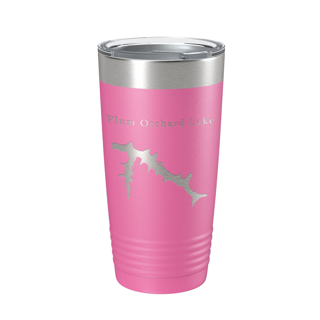 Plum Orchard Lake Map Tumbler Travel Mug Insulated Laser Engraved Coffee Cup West Virginia 20 oz