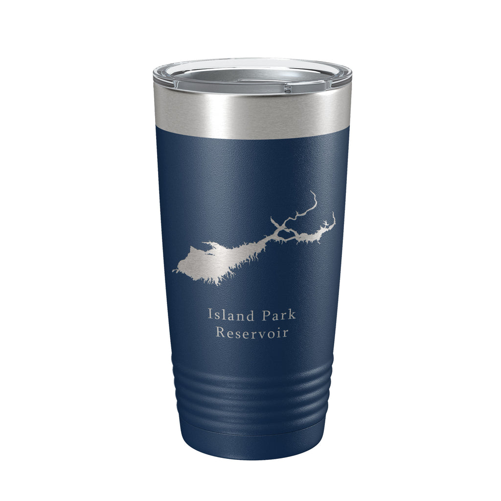 Island Park Reservoir Tumbler Lake Map Travel Mug Insulated Laser Engraved Coffee Cup Idaho 20 oz