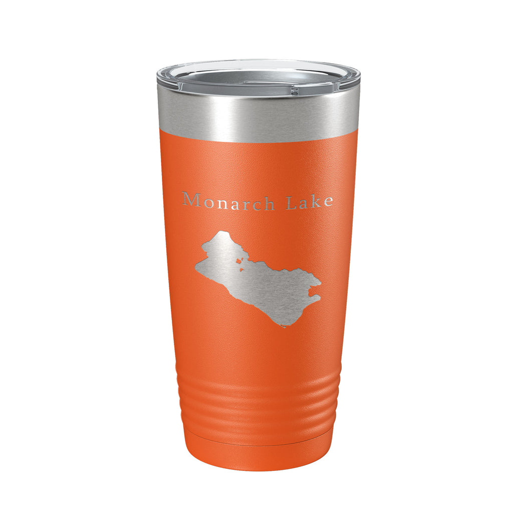 Monarch Lake Map Tumbler Travel Mug Insulated Laser Engraved Coffee Cup Colorado 20 oz