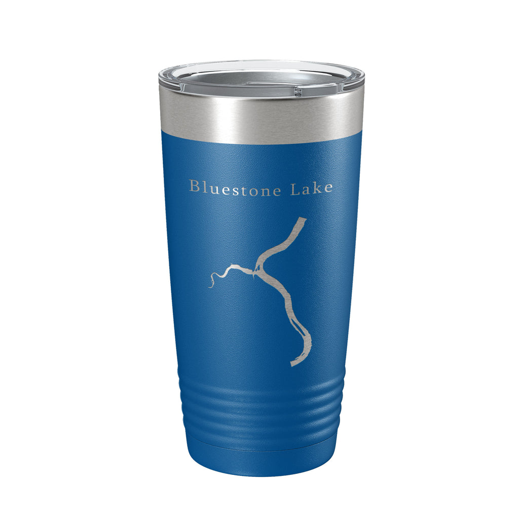 Bluestone Lake New River Map Tumbler Travel Mug Insulated Laser Engraved Coffee Cup West Virginia 20 oz