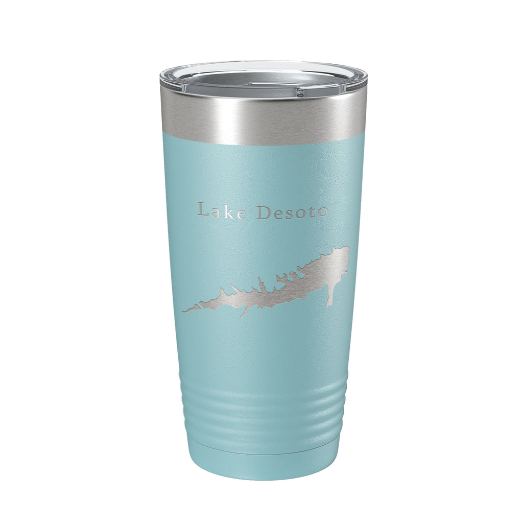 Lake Desoto Map Tumbler Travel Mug Insulated Laser Engraved Coffee Cup Hot Springs Village Arkansas 20 oz