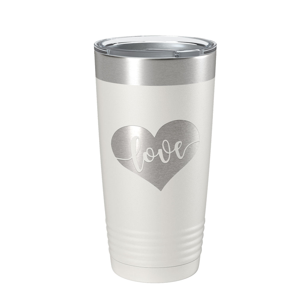 Love Tumbler Valentine's Day Heart Travel Mug Insulated Laser Engraved Coffee Cup 20 oz