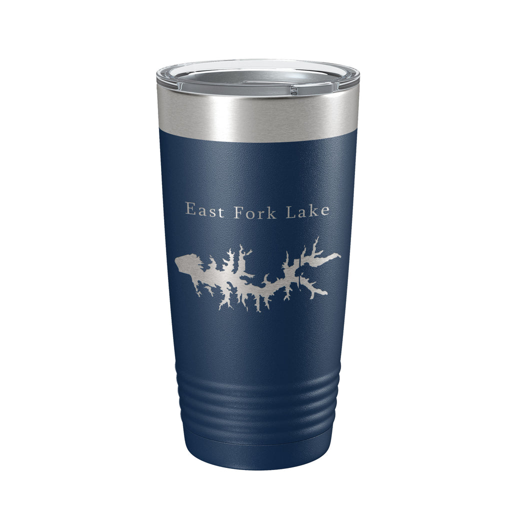 East Fork Lake Map Tumbler Travel Mug Insulated Laser Engraved Coffee Cup Illinois 20 oz