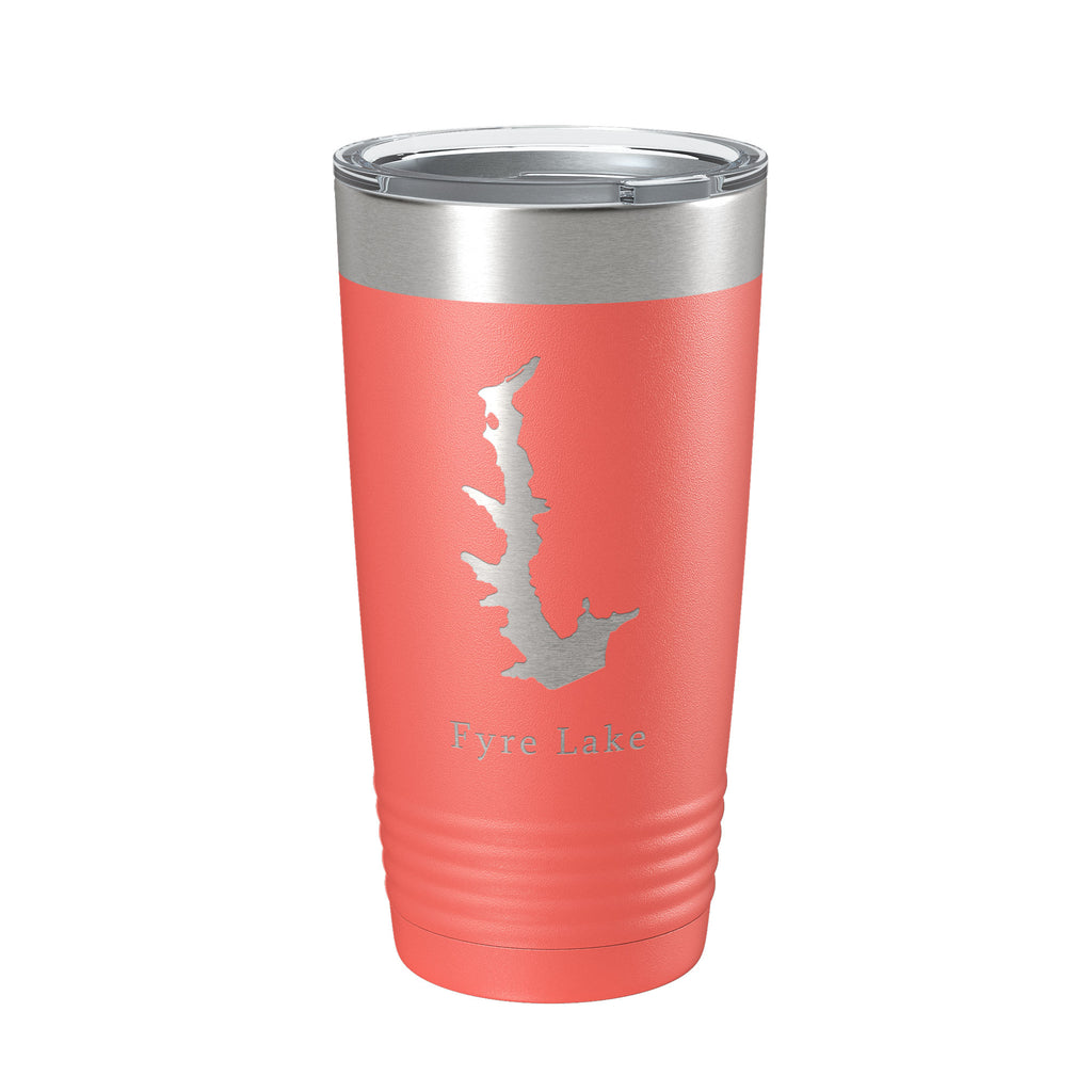 Fyre Lake Map Tumbler Travel Mug Insulated Laser Engraved Coffee Cup Illinois 20 oz