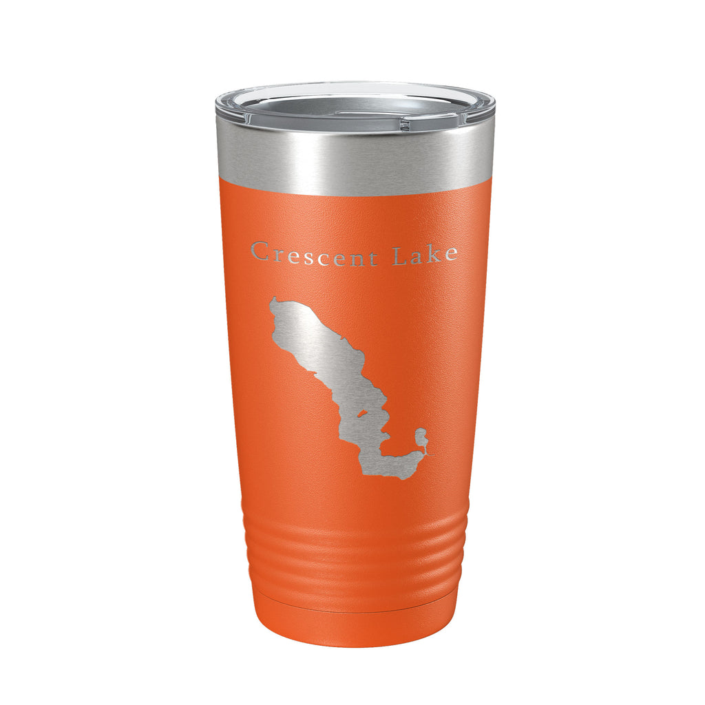 Crescent Lake Map Tumbler Travel Mug Insulated Laser Engraved Coffee Cup Florida 20 oz