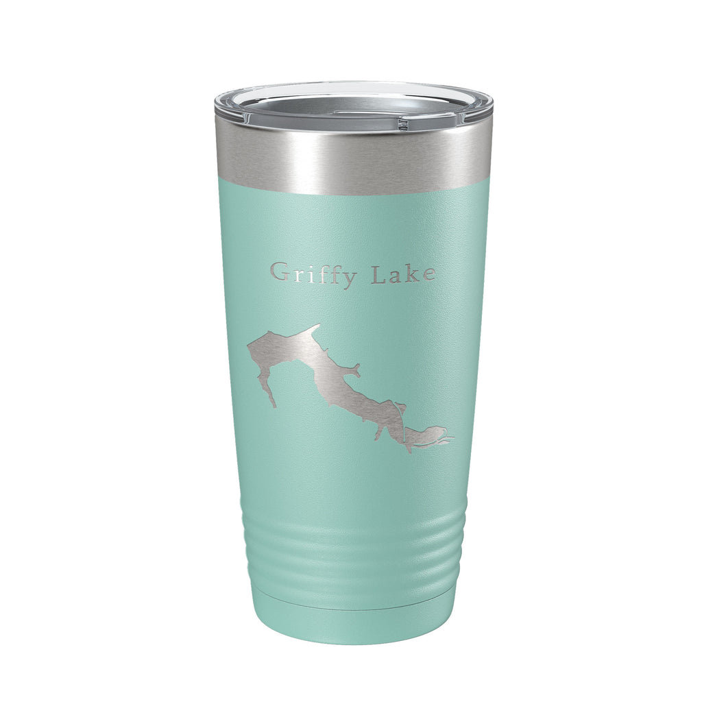 Griffy Lake Map Tumbler Travel Mug Insulated Laser Engraved Coffee Cup Indiana 20 oz