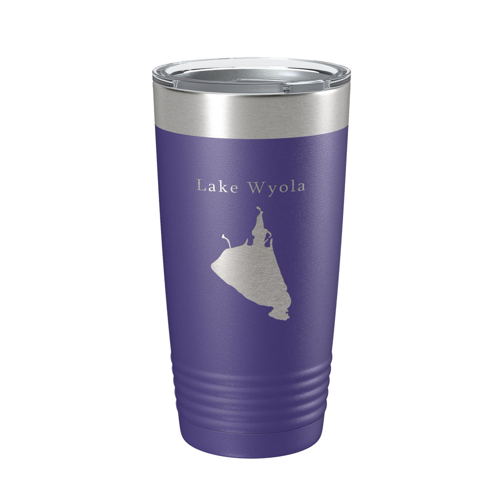 Lake Wyola Map Tumbler Travel Mug Insulated Laser Engraved Coffee Cup Massachusetts 20 oz