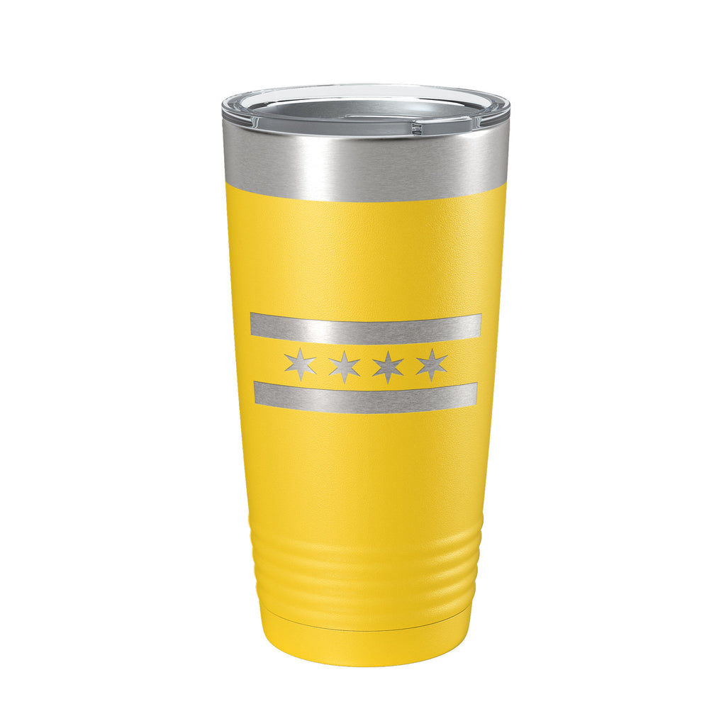 Chicago IL Flag Tumbler Chitown Travel Mug Gift Insulated Laser Engraved Coffee Cup 20 oz