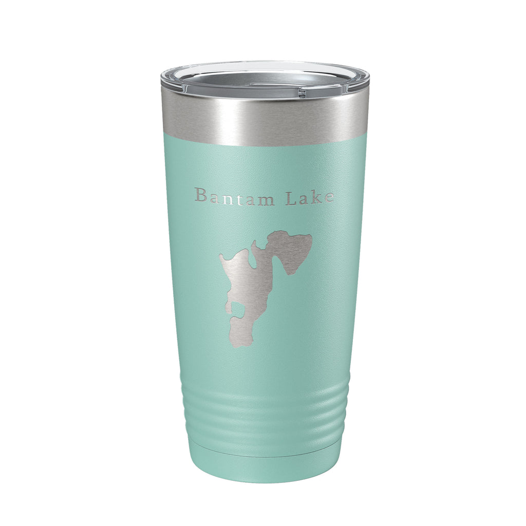 Bantam Lake Map Tumbler Travel Mug Insulated Laser Engraved Coffee Cup Connecticut 20 oz