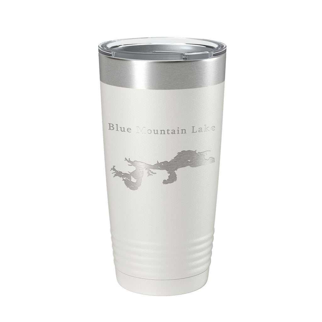 Blue Mountain Lake Map Tumbler Travel Mug Insulated Laser Engraved Coffee Cup Arkansas 20 oz