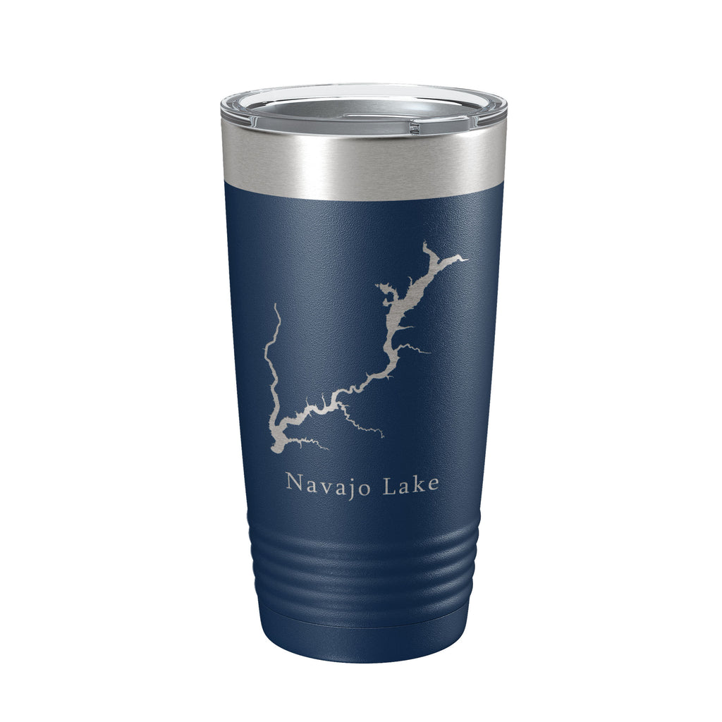 Navajo Lake Map Tumbler Travel Mug Insulated Laser Engraved Coffee Cup New Mexico Colorado 20 oz