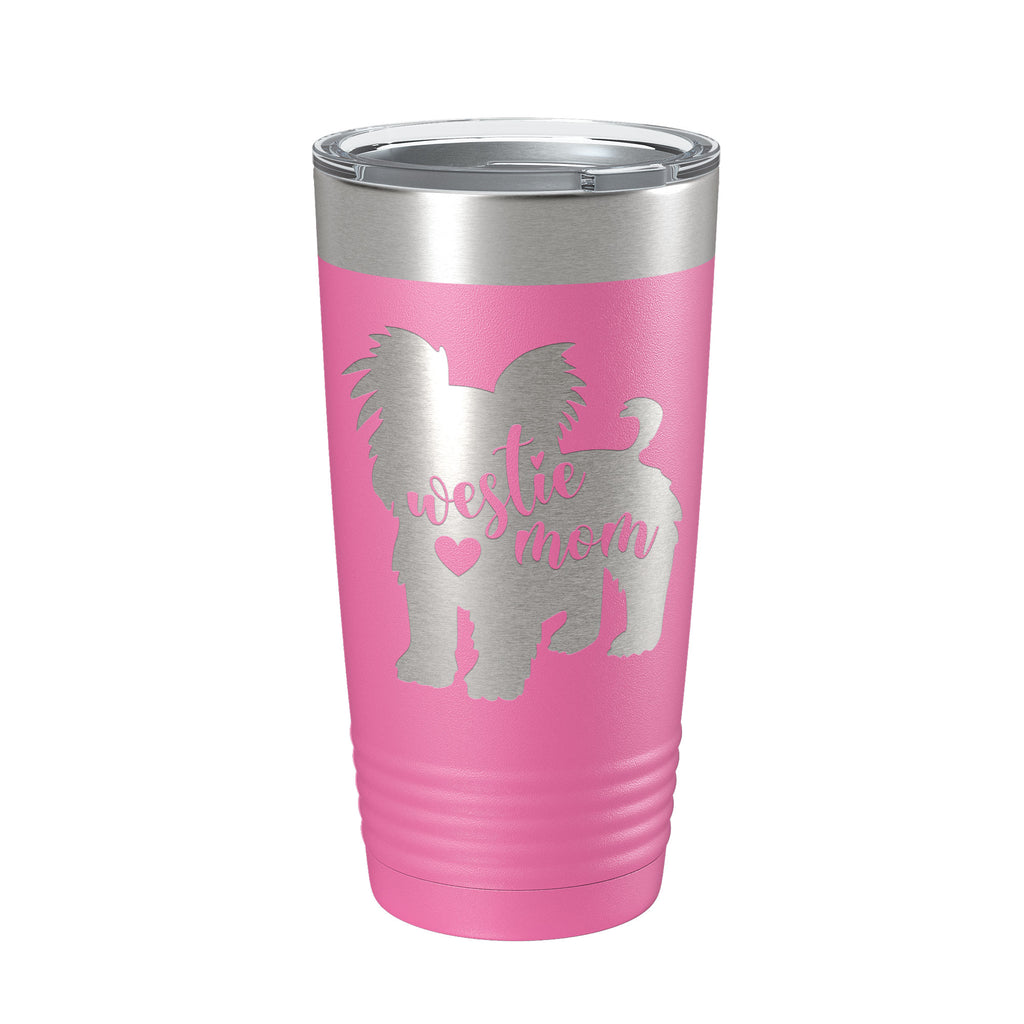 Westie Dog Mom Tumbler West Highland White Terrier Travel Mug Gift Insulated Laser Engraved Coffee Cup 20 oz