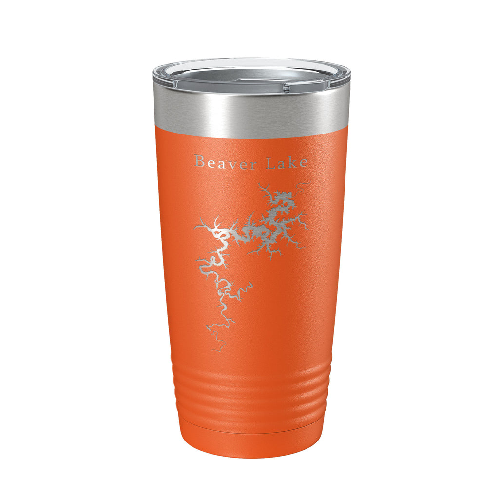 Beaver Lake Map Tumbler Travel Mug Insulated Laser Engraved Coffee Cup Arkansas 20 oz