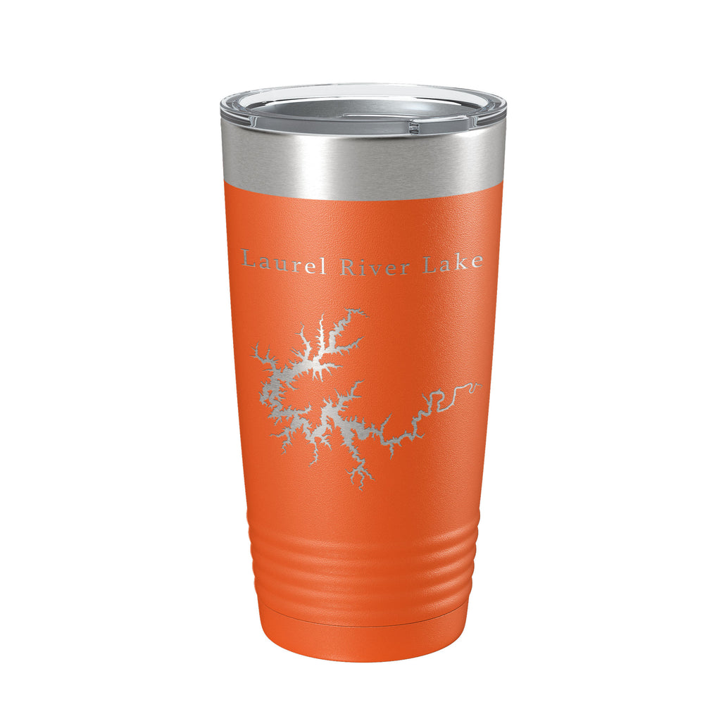 Laurel River Lake Map Tumbler Travel Mug Insulated Laser Engraved Coffee Cup Kentucky 20 oz