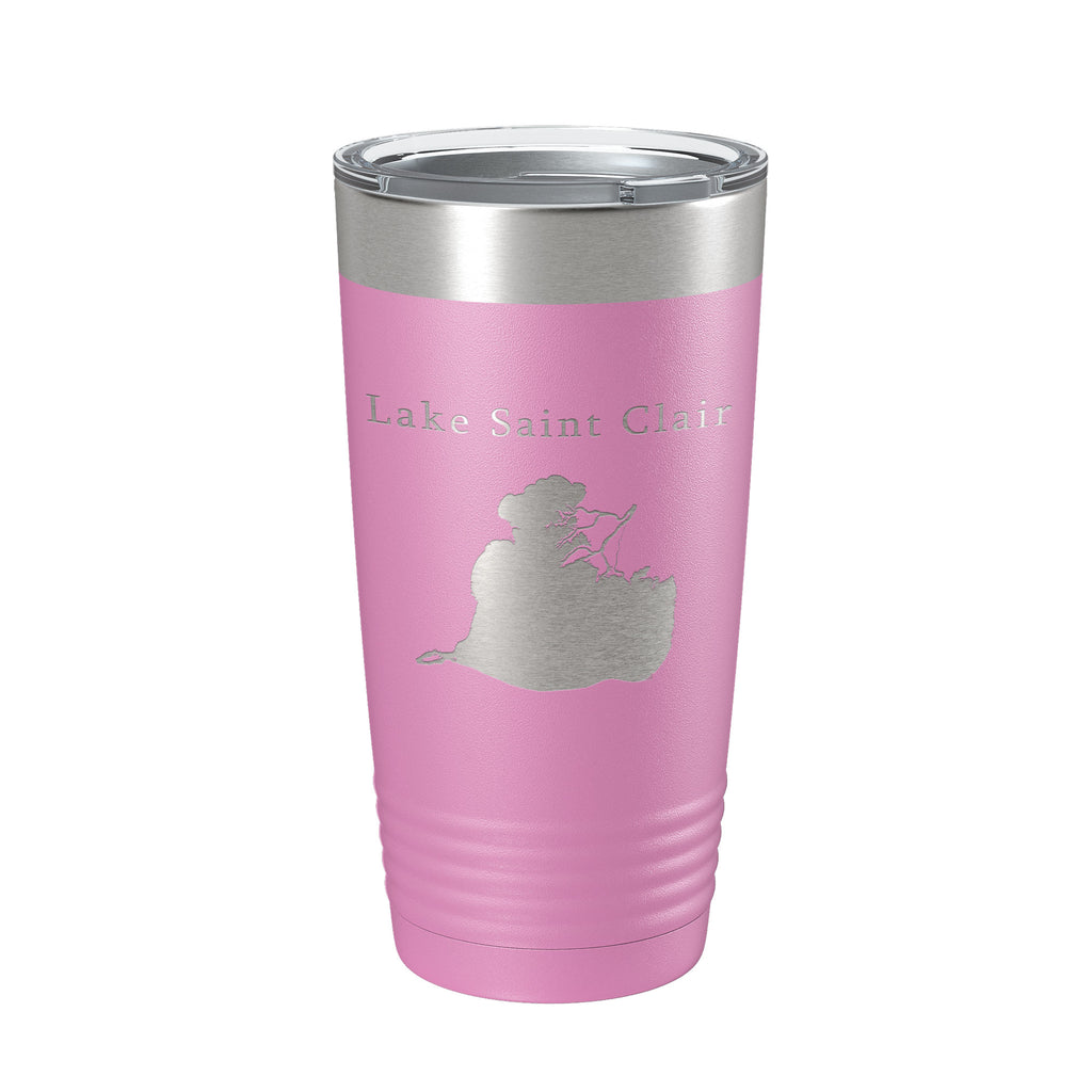 Lake Saint Clair Map Tumbler Travel Mug Insulated Laser Engraved Coffee Cup Michigan Ontario 20 oz