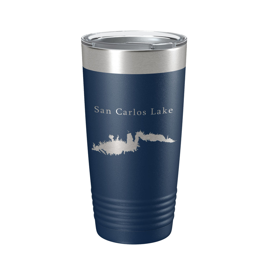 San Carlos Lake Map Tumbler Travel Mug Insulated Laser Engraved Coffee Cup Arizona 20 oz