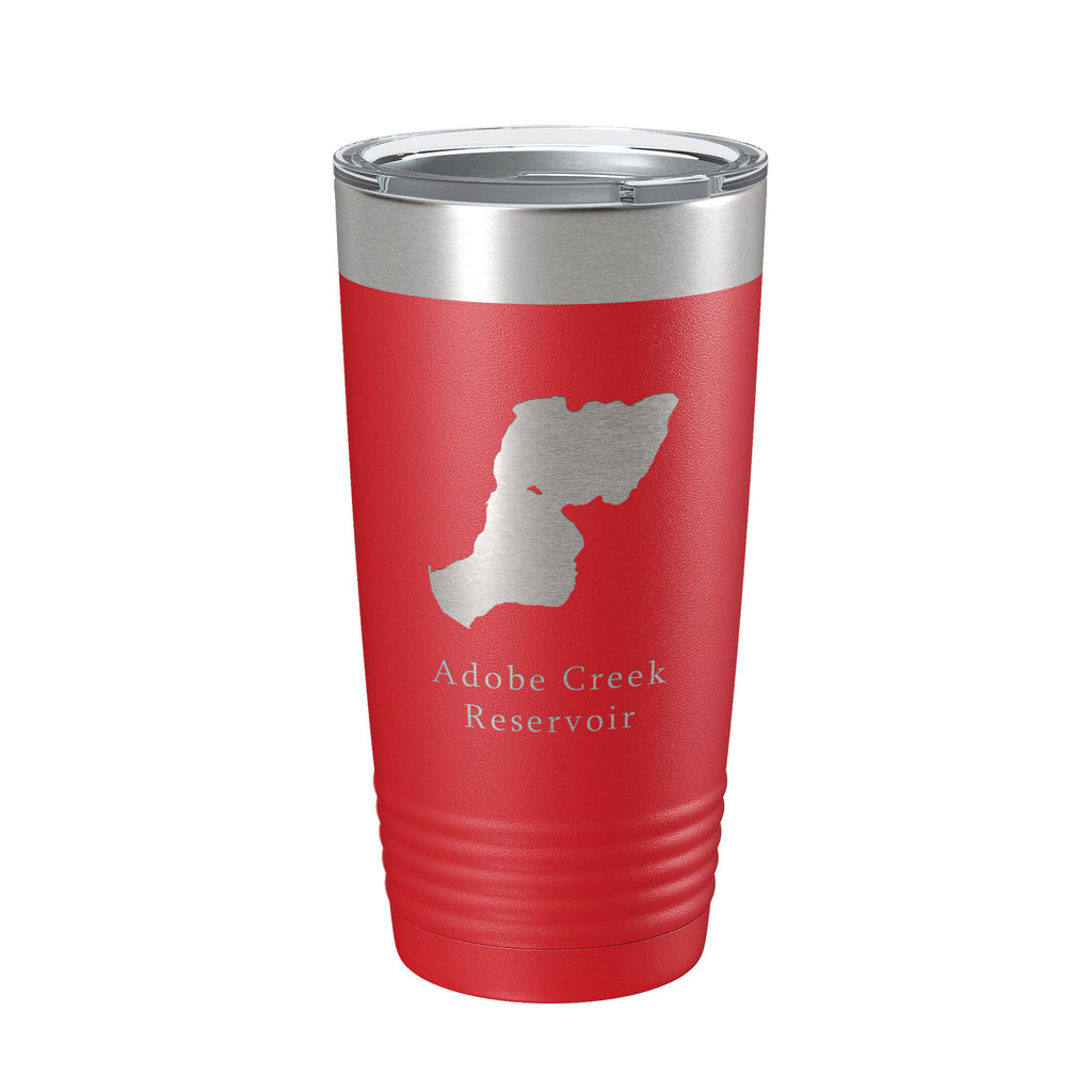 Adobe Creek Reservoir Tumbler Lake Map Travel Mug Insulated Laser Engraved Coffee Cup Colorado 20 oz