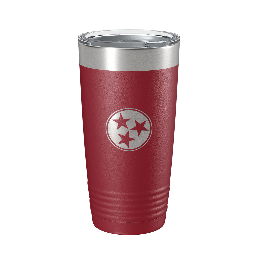 Tennessee Tristar Tumbler TN State Symbol Travel Mug Insulated Laser Engraved Coffee Cup 20 oz