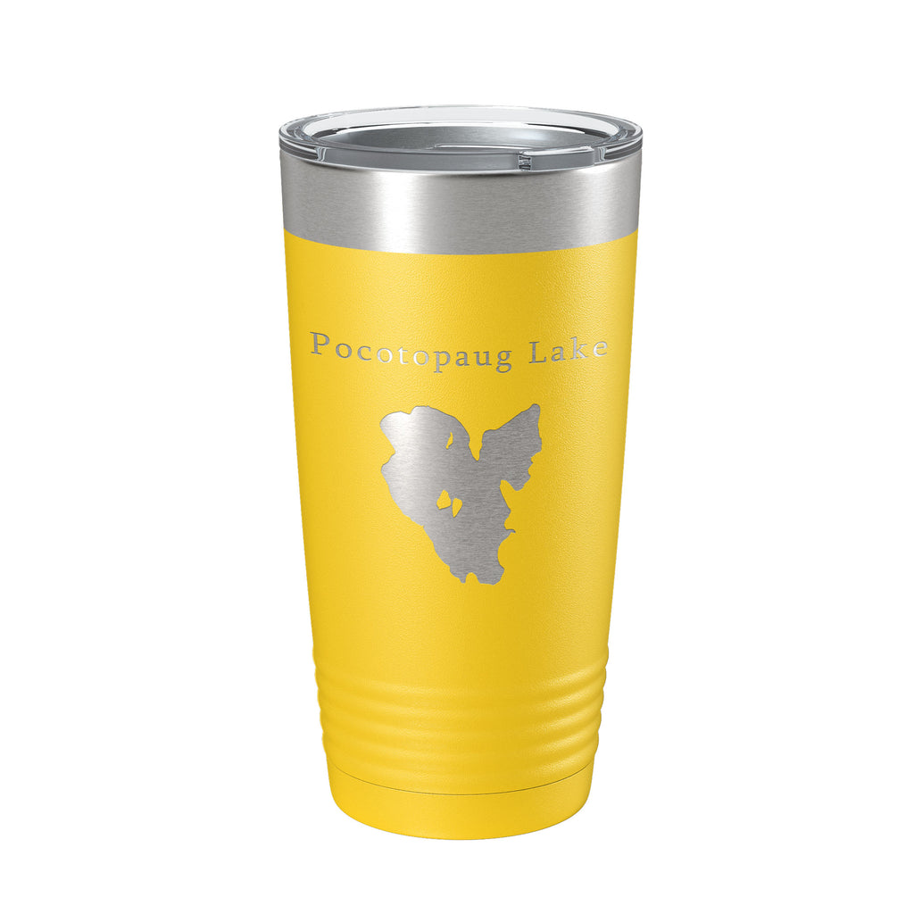 Pocotopaug Lake Map Tumbler Travel Mug Insulated Laser Engraved Coffee Cup Connecticut 20 oz