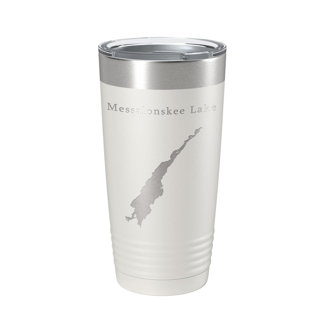 Messalonskee Lake Map Tumbler Travel Mug Insulated Laser Engraved Coffee Cup Maine 20 oz