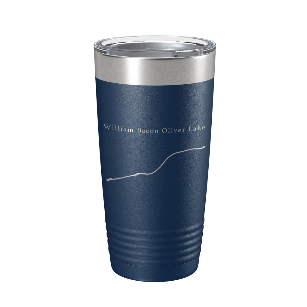 William Bacon Oliver Lake Map Tumbler Travel Mug Insulated Laser Engraved Coffee Cup Tuscaloosa Alabama 20 oz