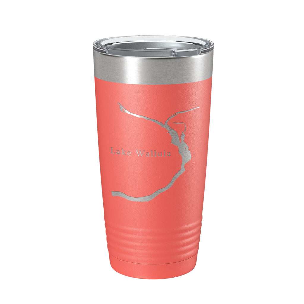 Lake Wallula Map Tumbler Travel Mug Insulated Laser Engraved Coffee Cup Washington 20 oz